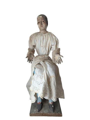 Escuela española - sculptuur, Antigua Virgen Cap i pota.