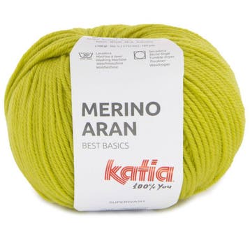Katia Merino Aran - 100 limoengroen - Merinogaren, Ophalen of Verzenden, Nieuw