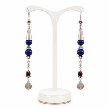 Lapis lazuli - Zilver - Oorbellen - Ottomaanse stijl