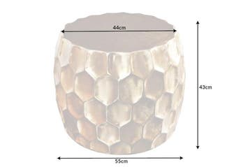 Design bijzettafel ORGANIC ORIENT 55cm goud metaal gehamerd, Ophalen of Verzenden, Nieuw