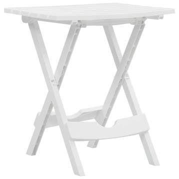 vidaXL Tuintafel inklapbaar 44,5x38,5x50 cm wit, Verzenden, Nieuw, Kunststof