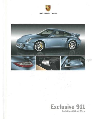 2011 PORSCHE 911 EXCLUSIVE HARDCOVER BROCHURE DUITS, Nieuw, Porsche, Author