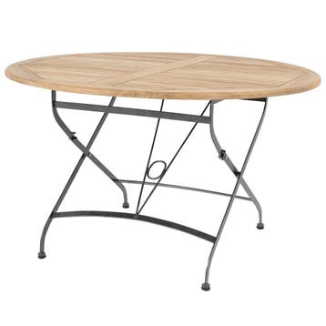 Bellini dining tuintafel 120 cm rond opvouwbaar teak 4, Ophalen of Verzenden, Nieuw, Teakhout