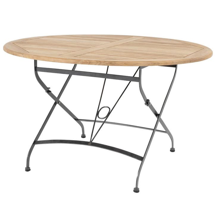 Bellini dining tuintafel 120 cm rond opvouwbaar teak 4, Tuin en Terras, Tuintafels, Nieuw, Teakhout, Ophalen of Verzenden