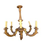 Kroonluchter - Goudkleurig massief hout