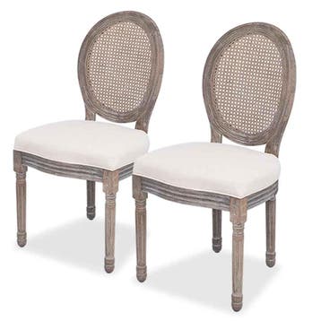 Eetkamerstoelen 2st Creme | Retourdeal 55% Korting, Gebruikt, Twee, Overige kleuren, Rustiek