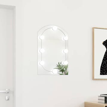 vidaXL Spiegel met LED-verlichting boog 60x40 cm glas, Verzenden, Nieuw