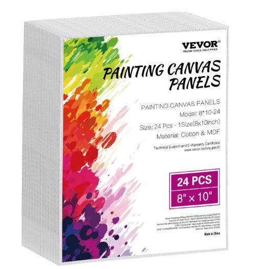 Set van 24 Canvas Schilderpanelen voor Acryl en Olieverf, Hobby en Vrije tijd, Schilderen, Nieuw, Verzenden