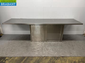 RVS Werkkast Kast met 2 schuifdeuren 280 x 75 x 81 cm Horeca, Ophalen of Verzenden, Gebruikt