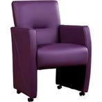 Set van 6 Leren eetkamerstoelen Pleasure - Toledo Aubergine, Ophalen of Verzenden, Nieuw, Leer