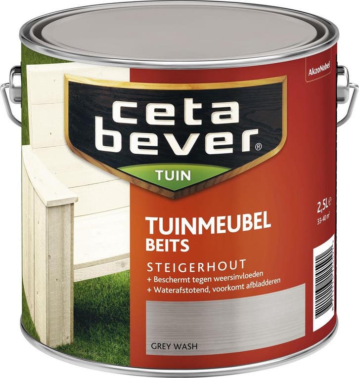 CetaBever Steigerhoutbeits Greywash 10L, Doe-het-zelf en Verbouw, Verf, Beits en Lak, Beits, Nieuw, 5 tot 10 liter, Verzenden
