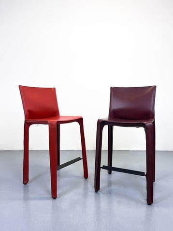 Cassina - Mario Bellini - Kruk (2) - Cab 410 - Leder, Staal