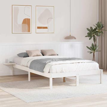 vidaXL Bedframe Wit 120 x 200 cm Massief grenenhout, Verzenden, Nieuw, Wit, Hout