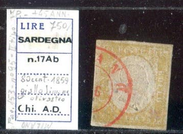 Italiaanse oude staten - Sardinië 1859 - Sardegna 80, Gestempeld