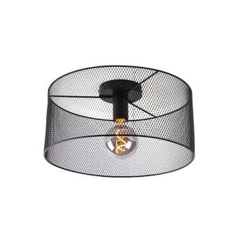 Industriële plafondlamp zwart - Drum Mesh, Verzenden, Nieuw