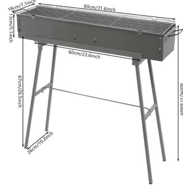 Draagbare Opvouwbare Houtskool BBQ Grill voor Camping, Verzenden, Nieuw