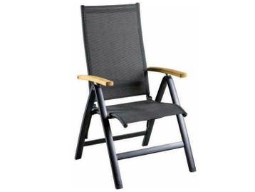 Suns verstelbare tuinstoel lucca met teak armleuning, Tuin en Terras, Nieuw, Aluminium, Inklapbaar