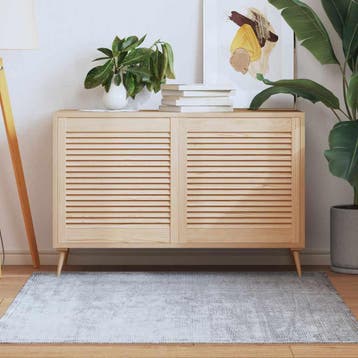 vidaXL Kastdeuren met lamellen 2 st 61,5x59,4 cm massief, Verzenden, Nieuw