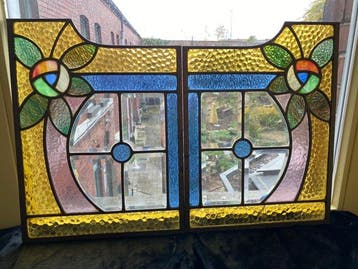 Glas-in-loodraam - 1920-1930 - Art deco glasramen