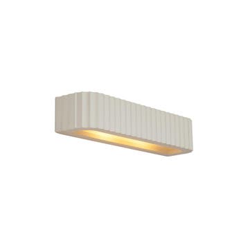 Scandinavische wandlamp beige langwerpig 2-lichts - Plaster, Verzenden, Nieuw, Scandinavisch