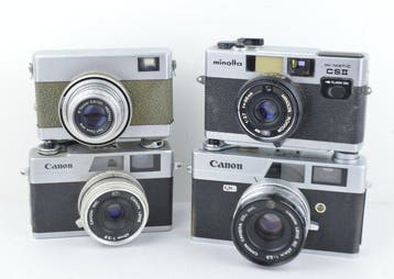 Canon, Minolta, Werra Lot of 4 x Vintage Cameras - Hi-Matic, Nieuw