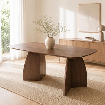 DS4U Aiko eettafel 200 cm - walnoot fineer | Showroommodel, Huis en Inrichting, Ophalen of Verzenden, Nieuw