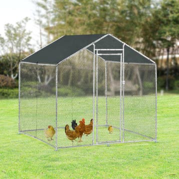 Kippenren Wels buitenren 2x2x2 m donkergroen pro.tec, Verzenden, Nieuw