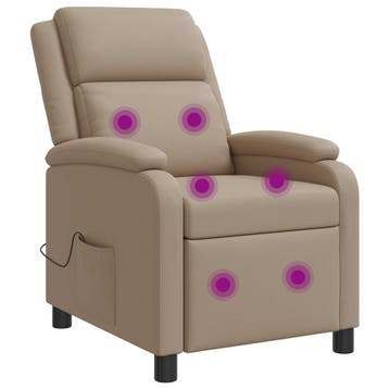 vidaXL Massage Recliner Cappuccino Kunstleer, Verzenden, Nieuw