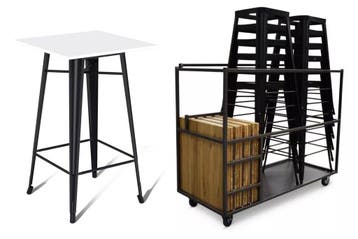Supercombi | 12x Statafel Hamburg + trolley | Kleur blad:  |, Huis en Inrichting, Tafelonderdelen, Ophalen of Verzenden, Nieuw