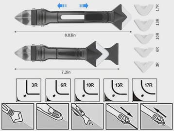 5-in-1 Silicone Voegentrekker en Afwerkgereedschap - Voor Ba, Doe-het-zelf en Verbouw, Verzenden, Nieuw
