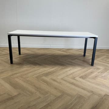verstelbaar bureau / tafel 200x80 cm, wit - zwart, Huis en Inrichting, Zwart, Gebruikt, In hoogte verstelbaar, Ophalen of Verzenden