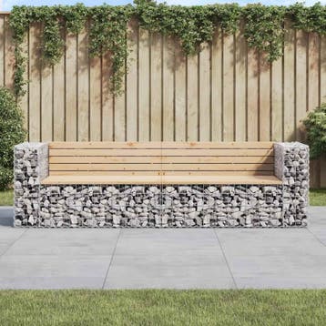 vidaXL Tuinbank schanskorfontwerp 244x71x65,5 cm massief, Verzenden, Nieuw