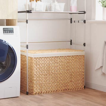 vidaXL Wasmand met 3 vakken 75x42,5x52 cm waterhyacint, Verzenden, Nieuw