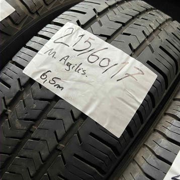 2 x Michelin Agilis 215-60-17 C Zomerbanden 6,5mm, 17 inch, Ophalen of Verzenden, Band(en), Zomerbanden