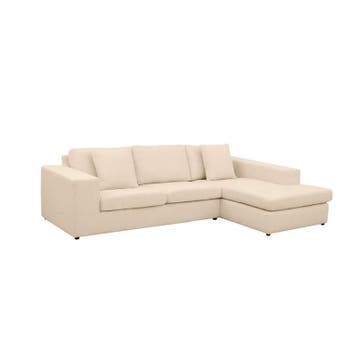 Loungebank Lelystad - loungebanken - Creme, Nieuw, 150 cm of meer, Stof, 250 tot 300 cm