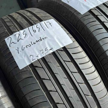 2 x Yokohama Geolander 225-65-17 Zomerbanden 7,5mm, Gebruikt, 17 inch, Ophalen of Verzenden, Band(en)