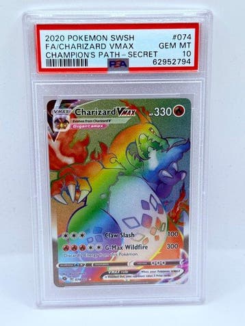Pokémon - 1 Graded card - Charizard VMAX #074 Foil, Secret, Nieuw