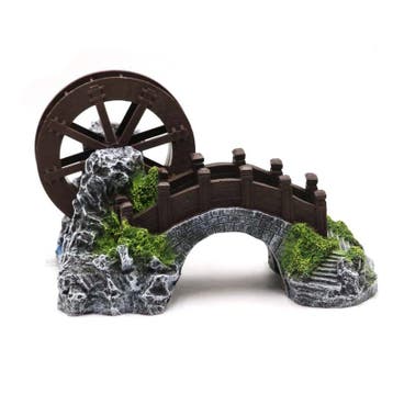 Brug met watermolen luchtaansluiting 18 cm / As-284, Verzenden, Nieuw, Gevuld zeewateraquarium