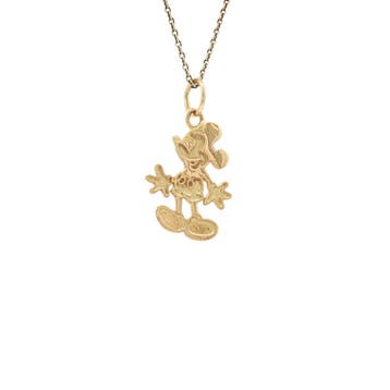 Gouden hanger Mickey Mouse 14 karaat, Verzenden, Zo goed als nieuw, Goud