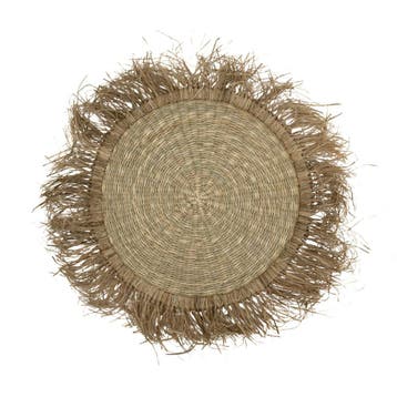 zeegras placemat franjes 47cm, Verzenden, Nieuw
