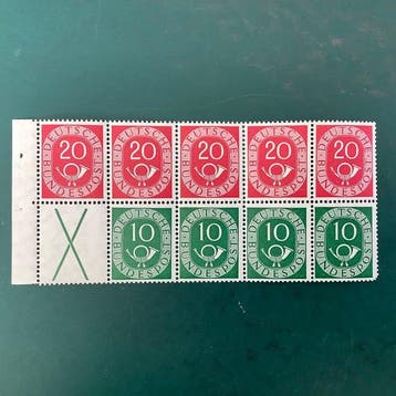 Duitsland, Bondsrepubliek 1951 - Posthoorn : eerste blaadje, Gestempeld