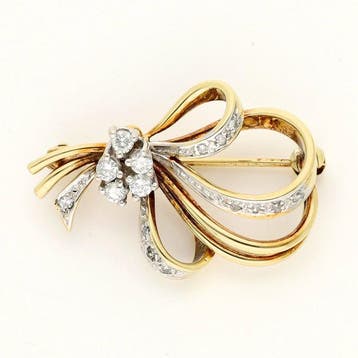 Hanger - 14 karaat Geel goud, Witgoud Diamant (Natuurlijk) -