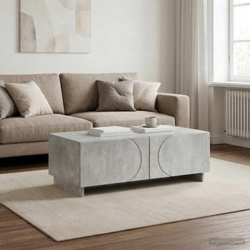 vidaXL Salontafel Betongrijs 102 x 50,5 x 35 cm Bewerkt hout, Verzenden, Nieuw, Overige houtsoorten, 100 tot 150 cm