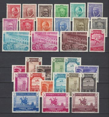 Spanje 1936 - Pers, post en luchtpost - Edifil 695/710 +, Gestempeld