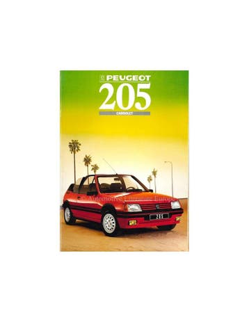 1989 PEUGEOT 205 CABRIO BROCHURE NEDERLANDS, Nieuw, Peugeot, Author