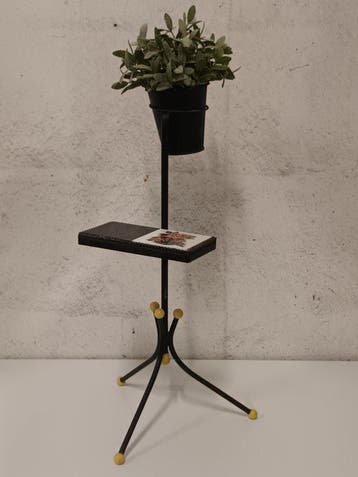 Plantentafel - Metaal, Keramiek - Vintage plantentafel