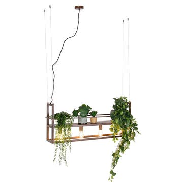 Smart hanglamp roestbruin met rek incl. 4 Wifi A60 - Cage, Verzenden, Nieuw, Industrieel