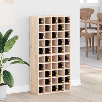 vidaXL Wijnrek 2 pcs Naturel 56 x 25 x 56 cm Massief, Verzenden, Nieuw