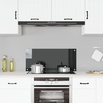 vidaXL Spatscherm keuken 90x40 cm gehard glas zwart, Verzenden, Nieuw
