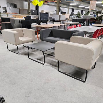 Nette wachtkamerset (bank + 2x fauteuil + tafel), Ophalen of Verzenden, Nieuw in verpakking